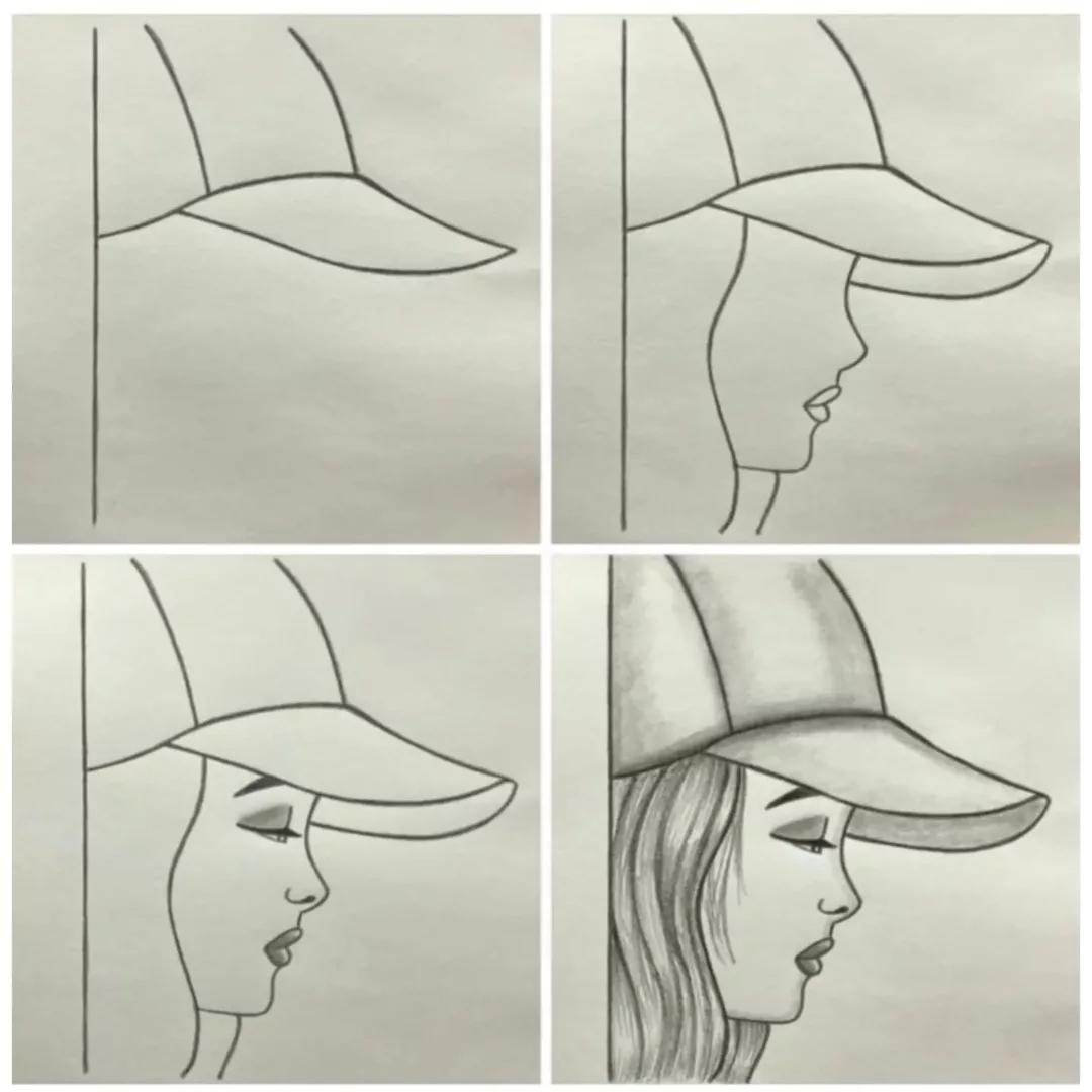 نقاشی نمیرخ با کلاه