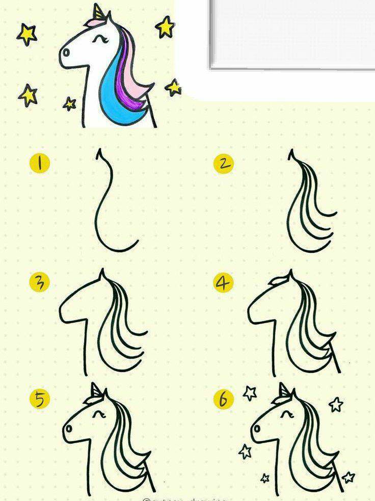 نقاشی مرحله به مرحله یونیکورن