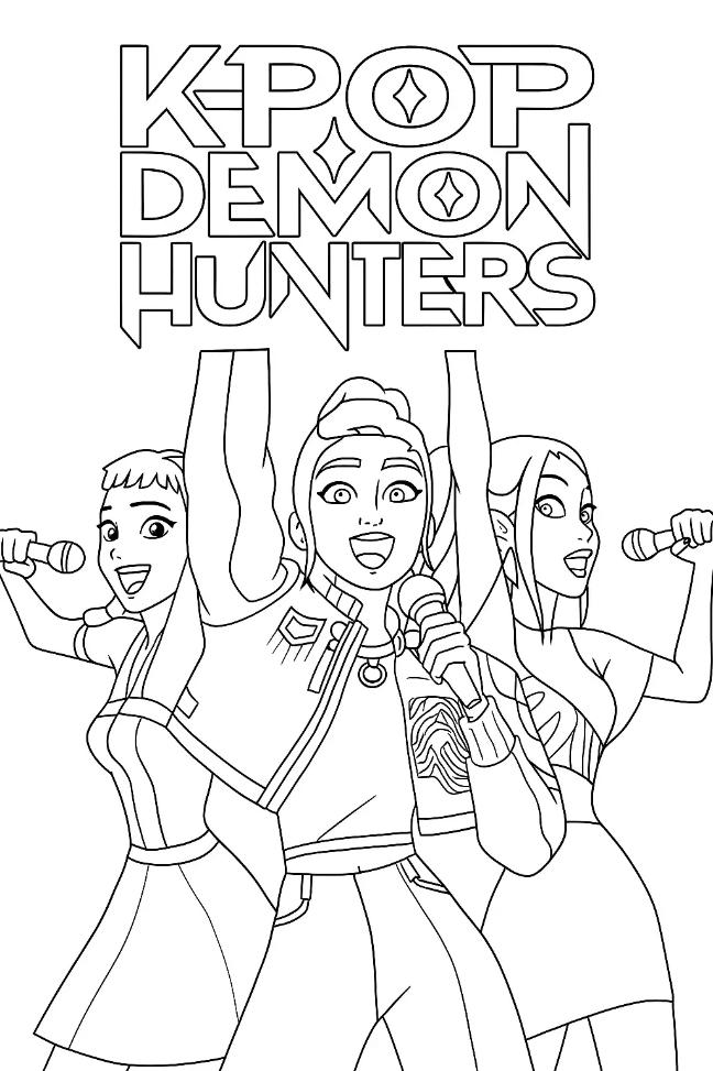 نقاشی و طراحی KPop Demon Hunters — نقاشی و رنگ آمیزی باهوشک